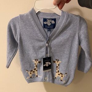 Trotters Blue Giraffe Sweater for Kids NWT